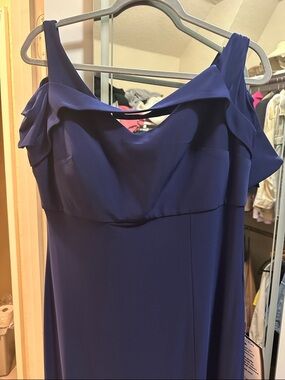 Night Way Collections Royal Blue Off-Shoulder Midi Dress